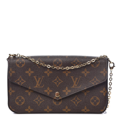 Louis Vuitton Monogram Pochette Felicie Chain Wallet Fuchsia 1 of 14