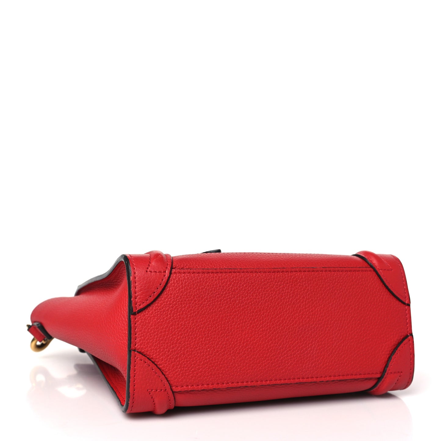 Drummed Calfskin Nano Luggage Red