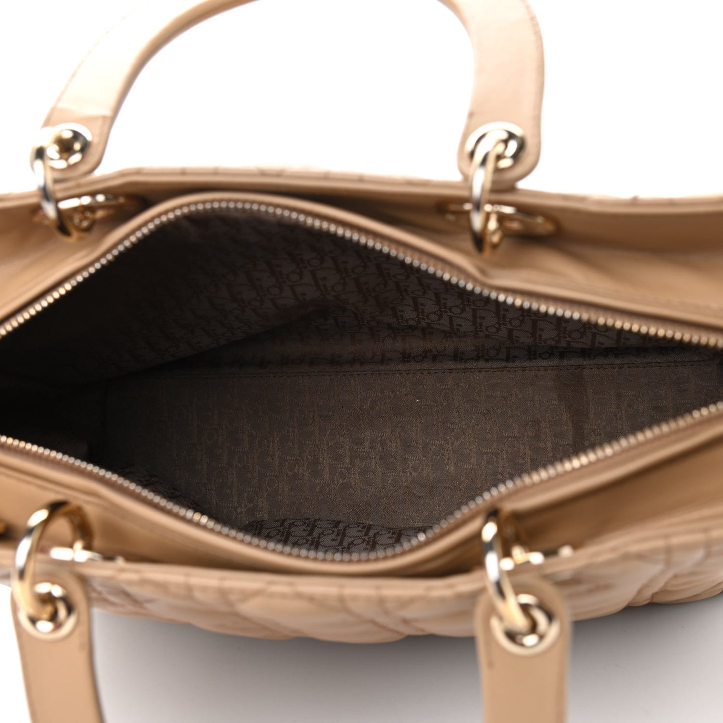 Lambskin Cannage Large Lady Dior Beige