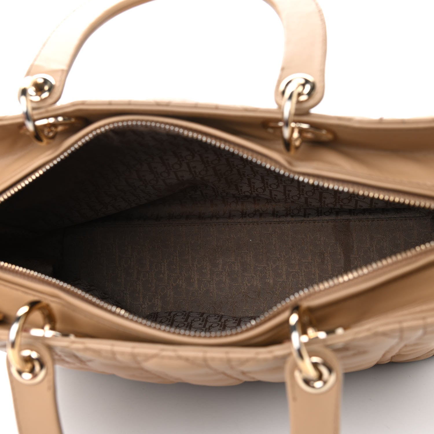Christian Dior Lambskin Cannage Large Lady Dior Beige 5 of 12