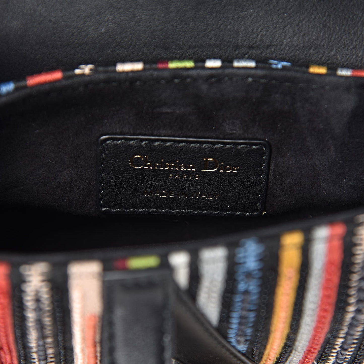 Canvas Embroidered Mini Saddle Bag Multicolor