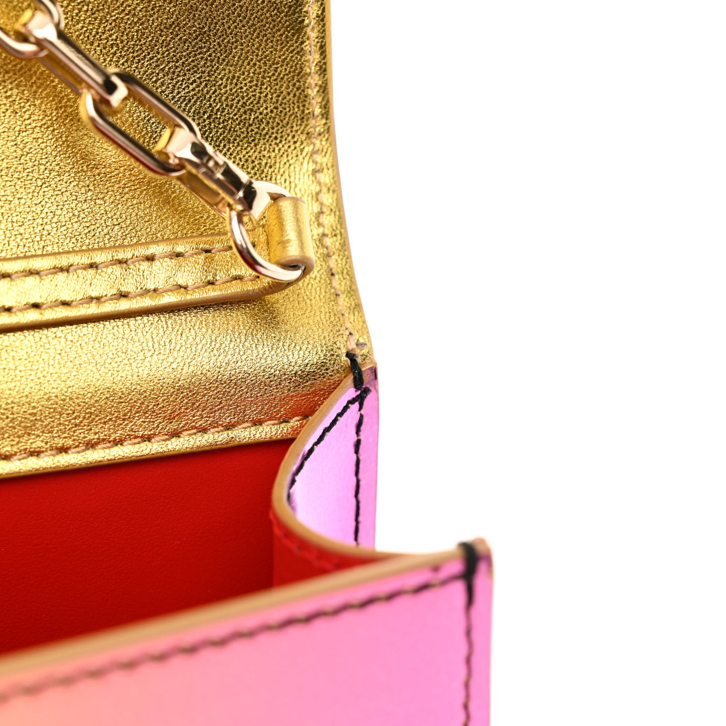 Metallic Specchio Boreal Loubi54 Crossbody Clutch Multicolor Gold