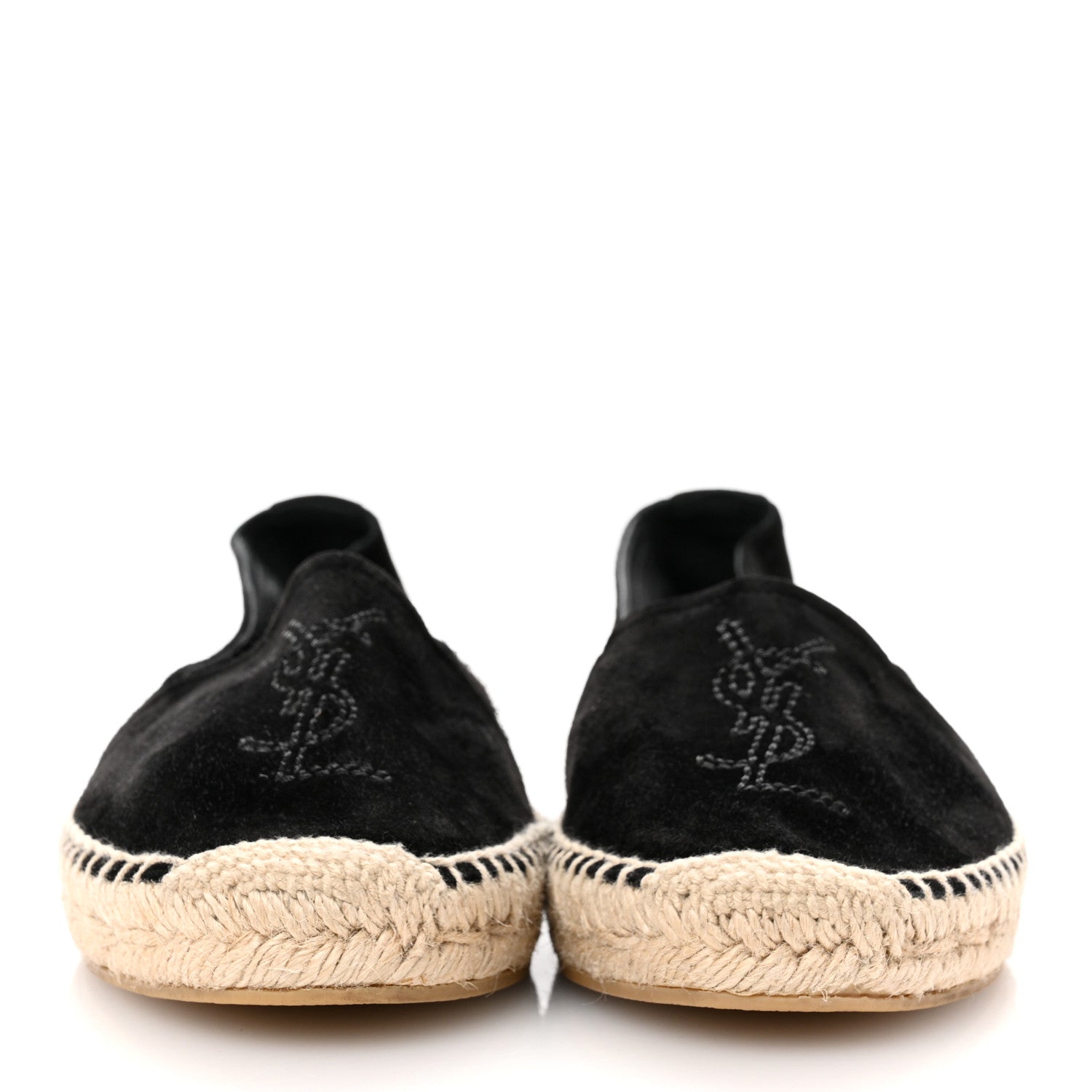 Saint Laurent Suede Monogram Espadrilles 36.5 Black 3 of 8