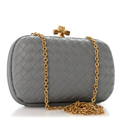 Bottega Veneta Nappa Intrecciato Chain Knot Clutch Sterling 3 of 10