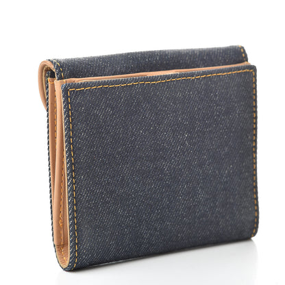 Christian Dior Denim Compact Saddle Wallet Blue 3 of 10