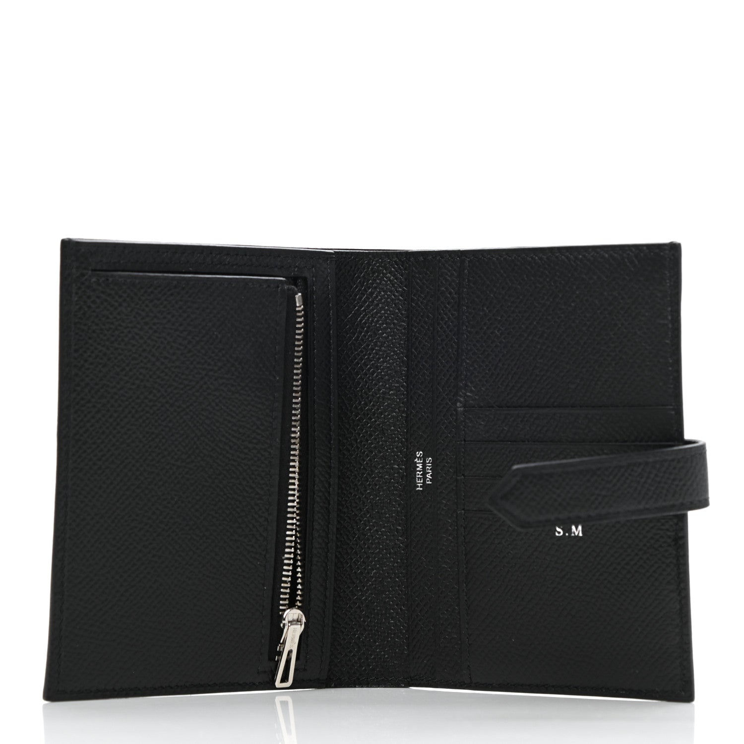 Hermes Epsom Bearn Compact Wallet Black 5 of 9