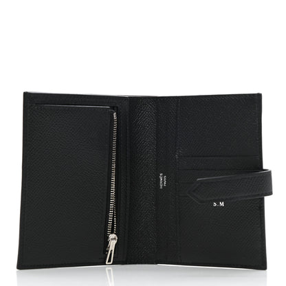 Hermes Epsom Bearn Compact Wallet Black 5 of 9