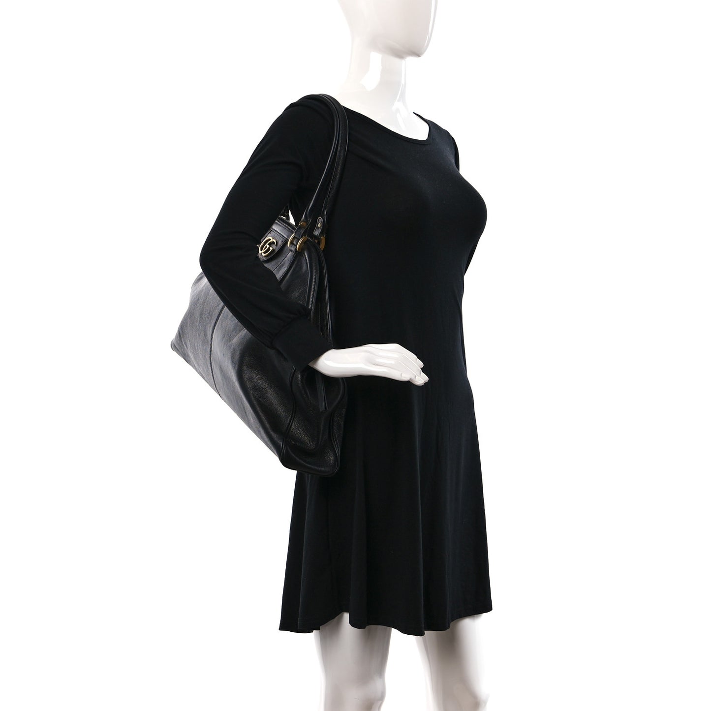 Calfskin Large Re(Belle) Top Handle Bag Black