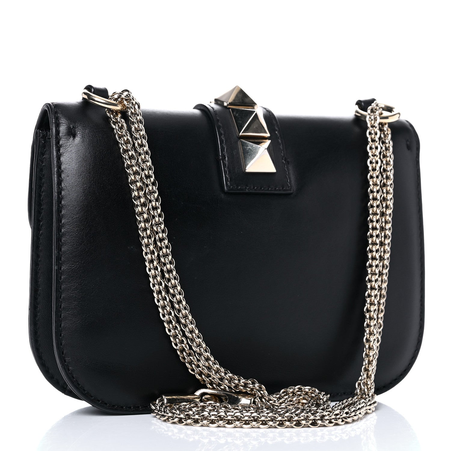 Valentino Garavani Vitello Small Glam Lock Rockstud Flap Black 3 of 18