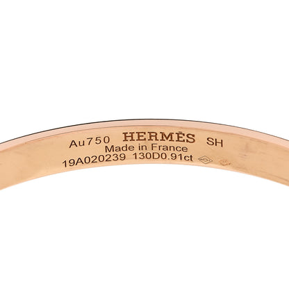 Hermes 18K Rose Gold Diamond PM Collier De Chien Pave Bracelet SH 3 of 3
