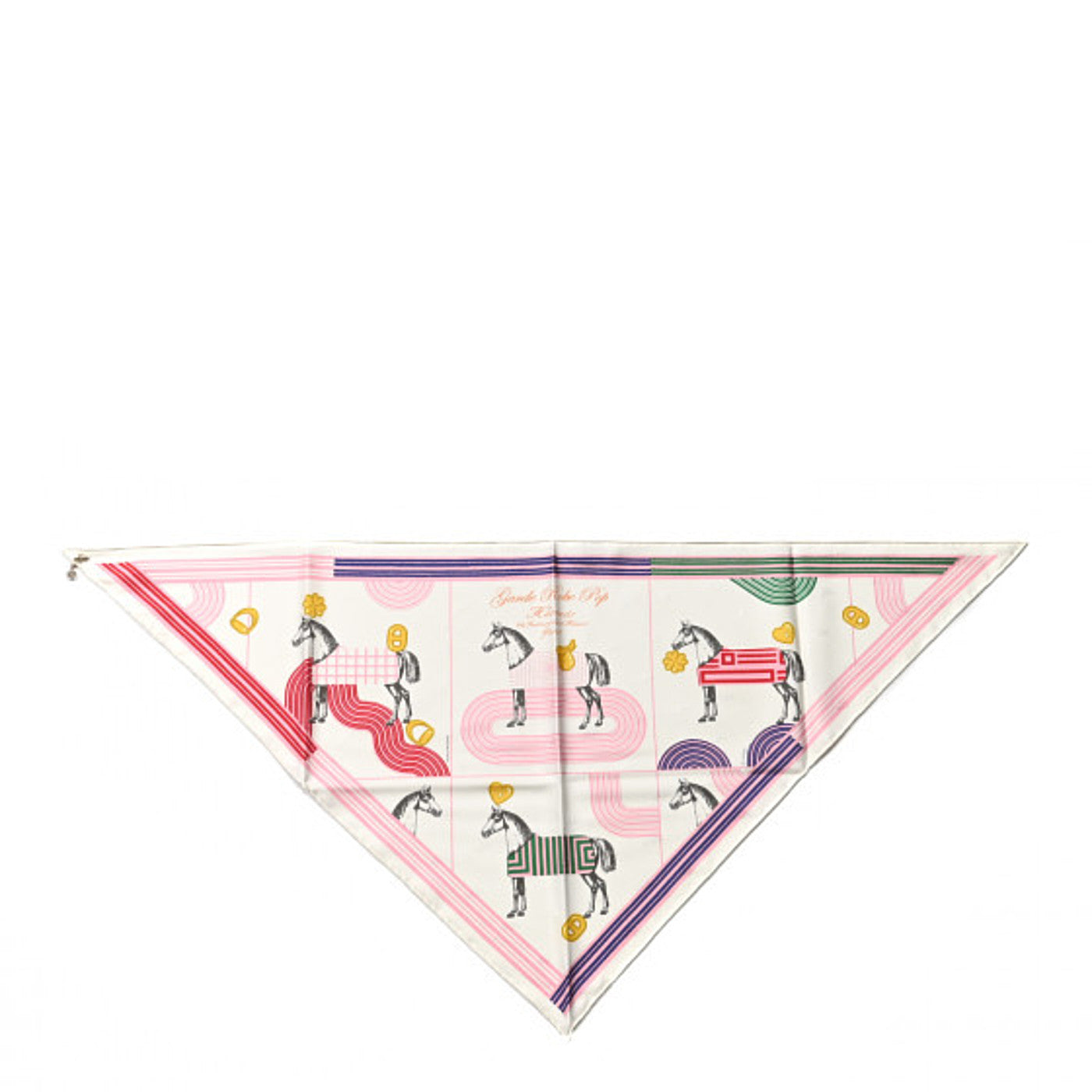 Hermes Silk Garde Robe Pop Charm Triangle Scarf 70 Multicolor White 1 of 6