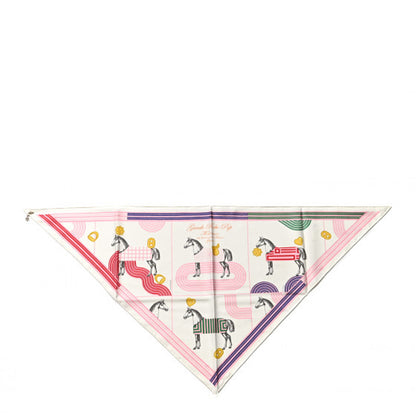 Hermes Silk Garde Robe Pop Charm Triangle Scarf 70 Multicolor White 1 of 6