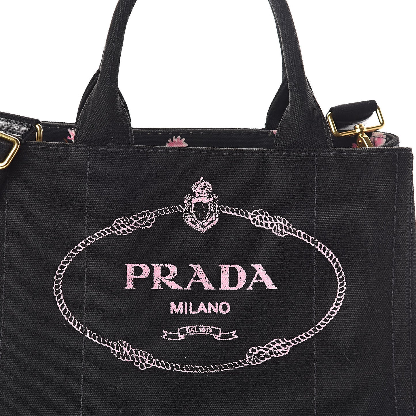Canapa Small Logo Tote Black Geranio