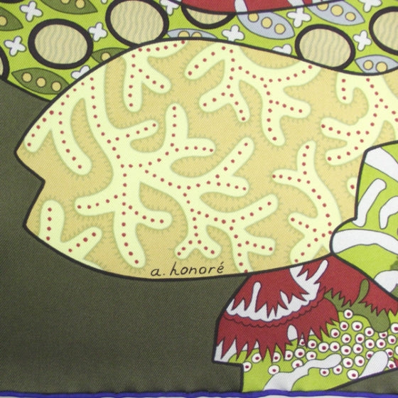 Silk Fleurs D'Indiennes Scarf 90 Kaki