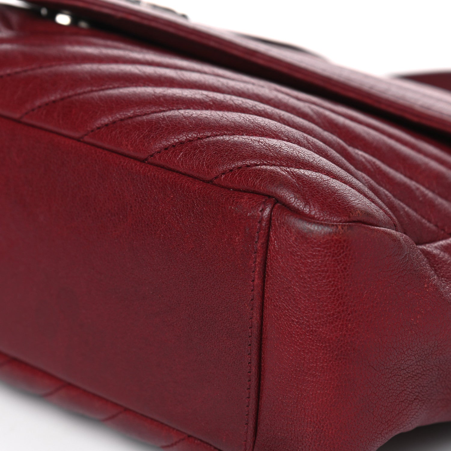 Saint Laurent Sheepskin Matelasse Chevron Large College Monogram Satchel Rouge 7 of 12
