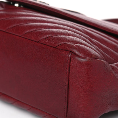 Saint Laurent Sheepskin Matelasse Chevron Large College Monogram Satchel Rouge 7 of 12