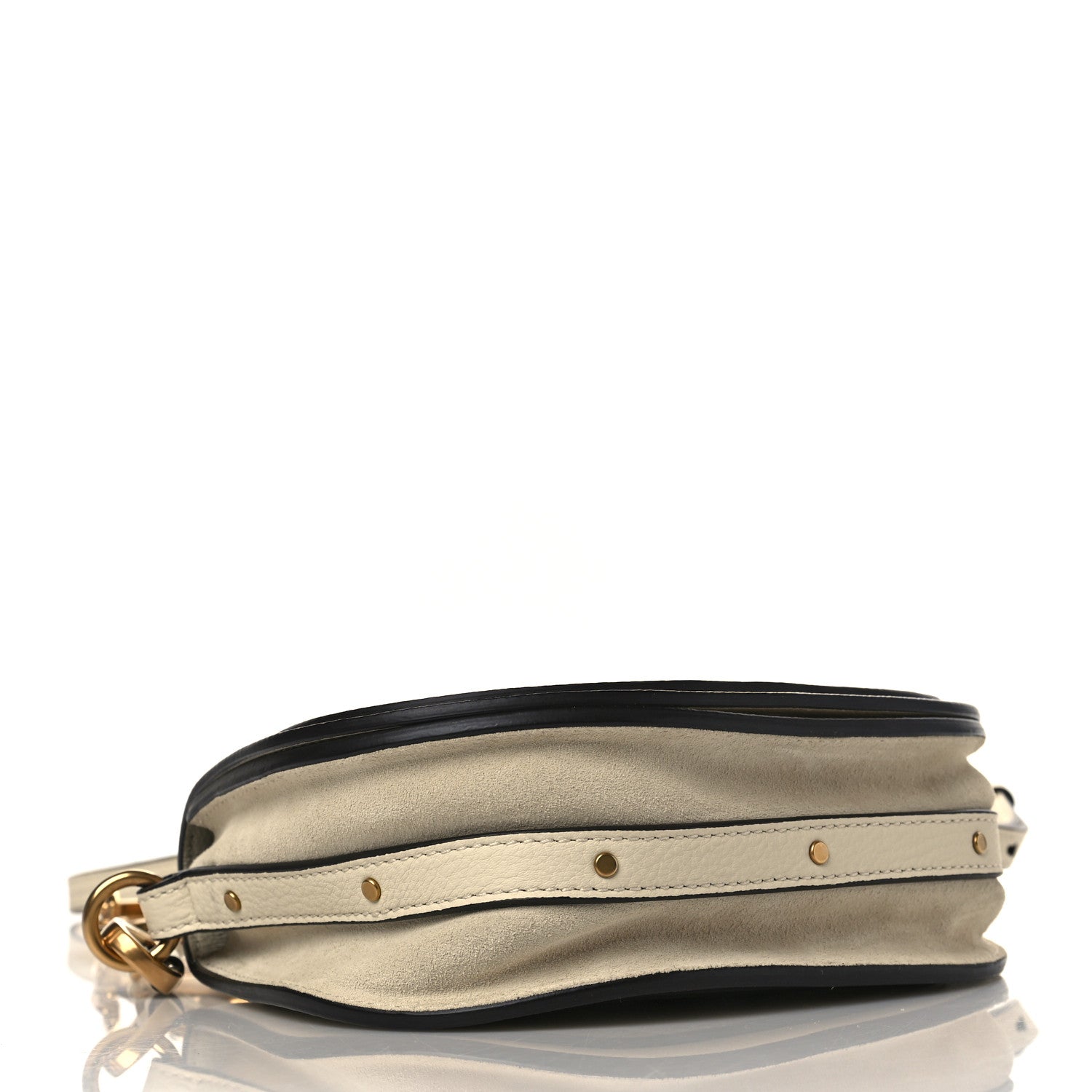 Chloe Calfskin Suede Small Nile Bracelet Bag Off White 4 of 9