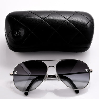 Chanel Aviator CC Sunglasses 4189-T-Q Silver 9 of 9