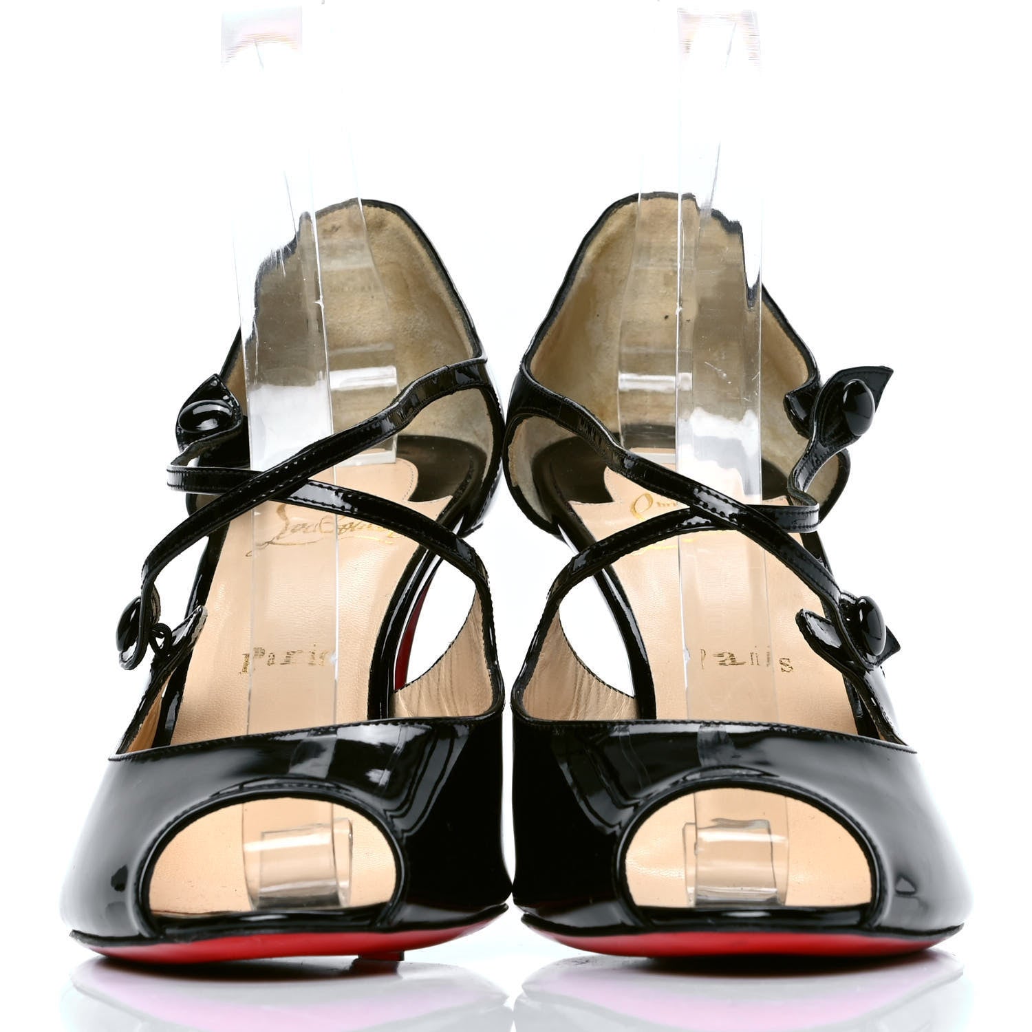 Christian Louboutin Patent Debriditoe 85 Pumps 41 Black 2 of 5