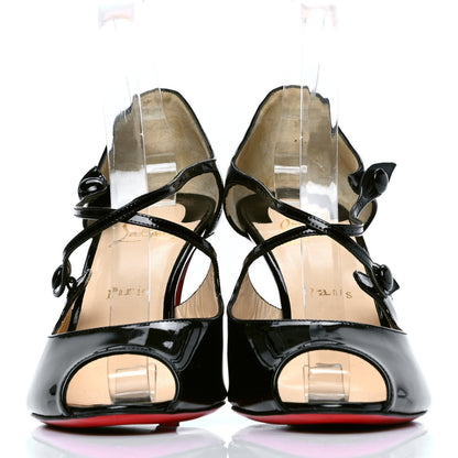 Christian Louboutin Patent Debriditoe 85 Pumps 41 Black 2 of 5
