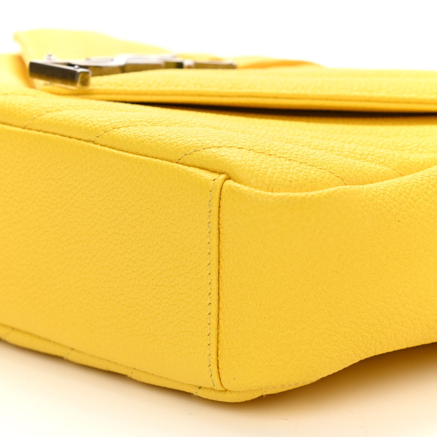 Saint Laurent Sheepskin Matelasse Chevron Monogram Medium Chain Bag Mimosa 10 of 11