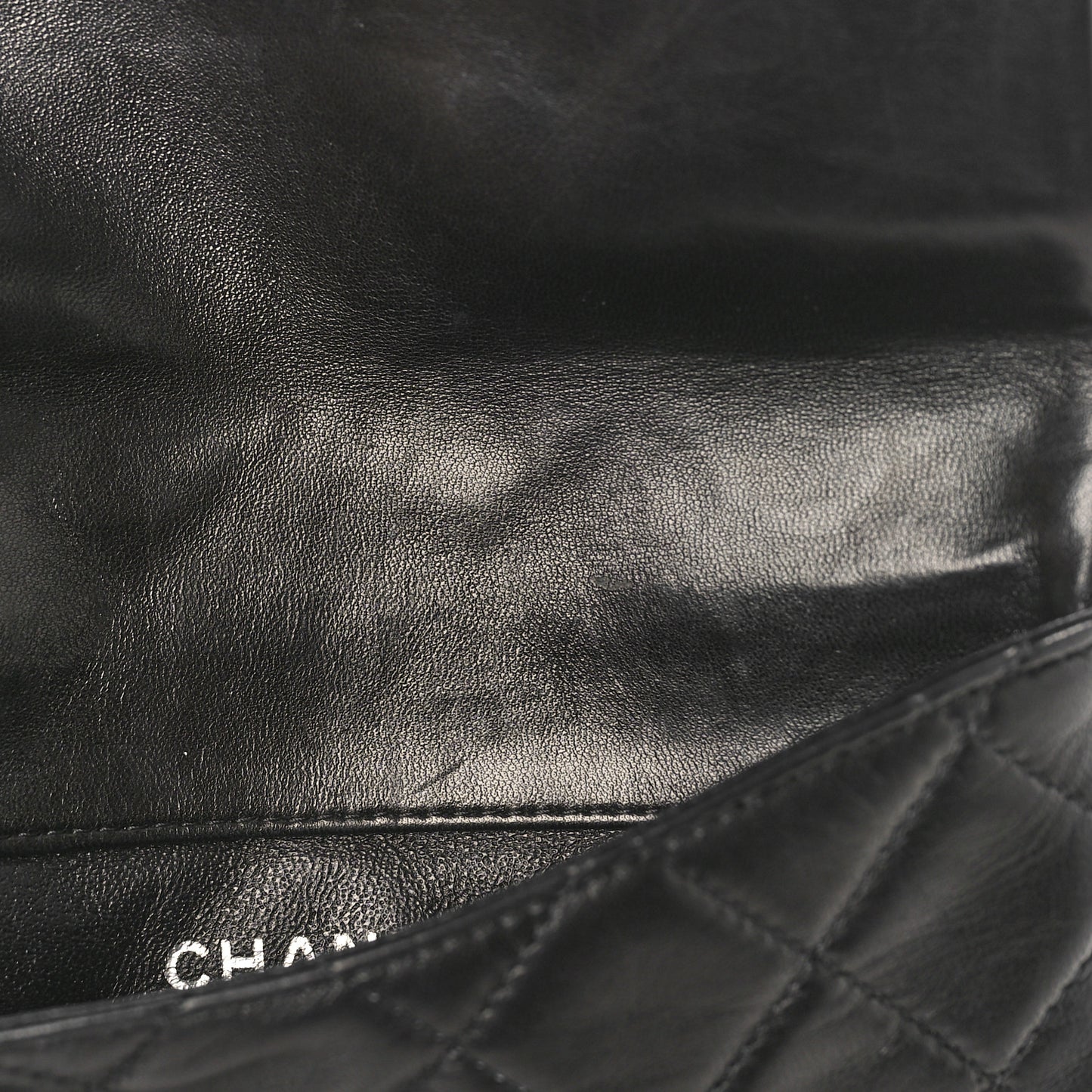 Lambskin Quilted Mineral Nights Flap Wristlet Black