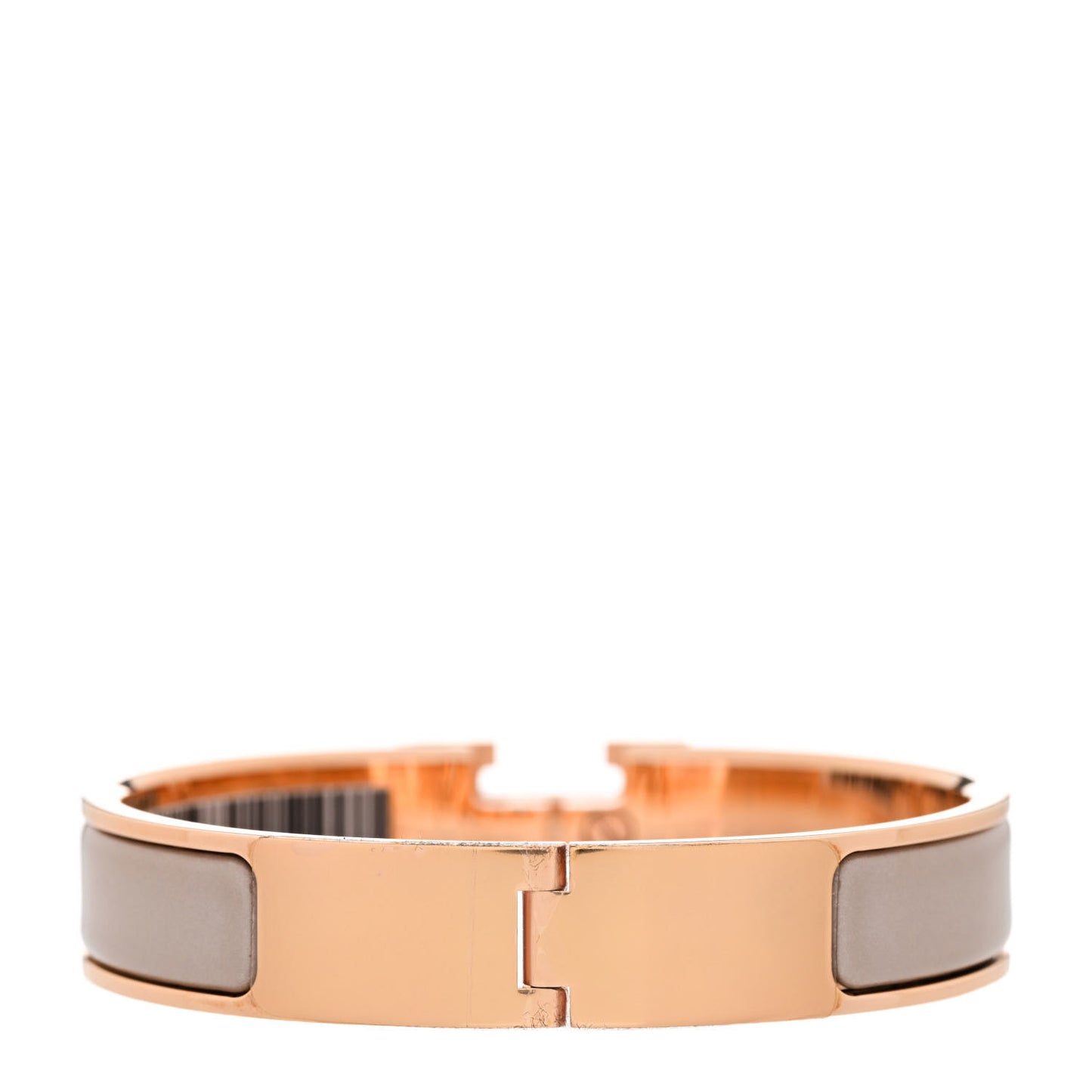 Enamel Narrow Clic Clac H Bracelet PM Marron Glace