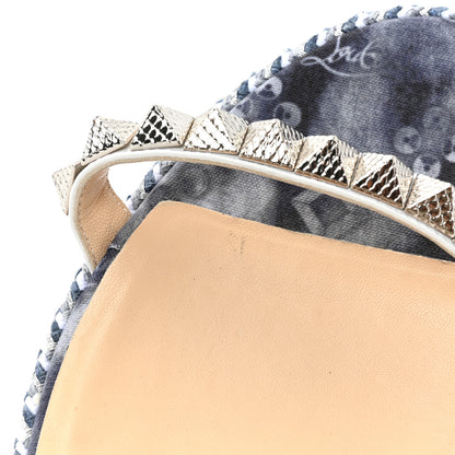 Christian Louboutin Calfskin Denim Tie Dye Punk Pyraclou 60 Platform Sandals 41 Navy Multicolor 9 of 10
