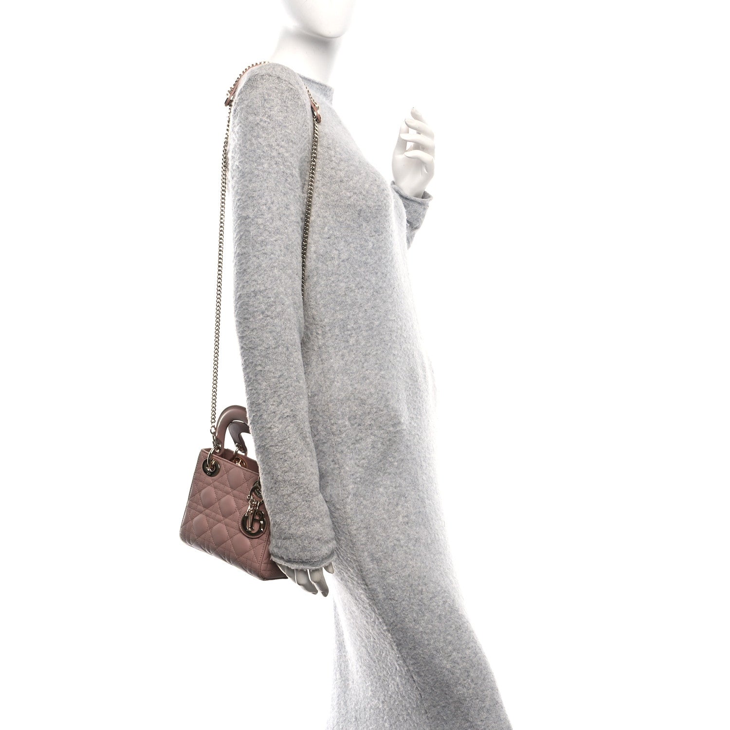 Christian Dior Lambskin Cannage Mini Lady Dior Fard 2 of 12