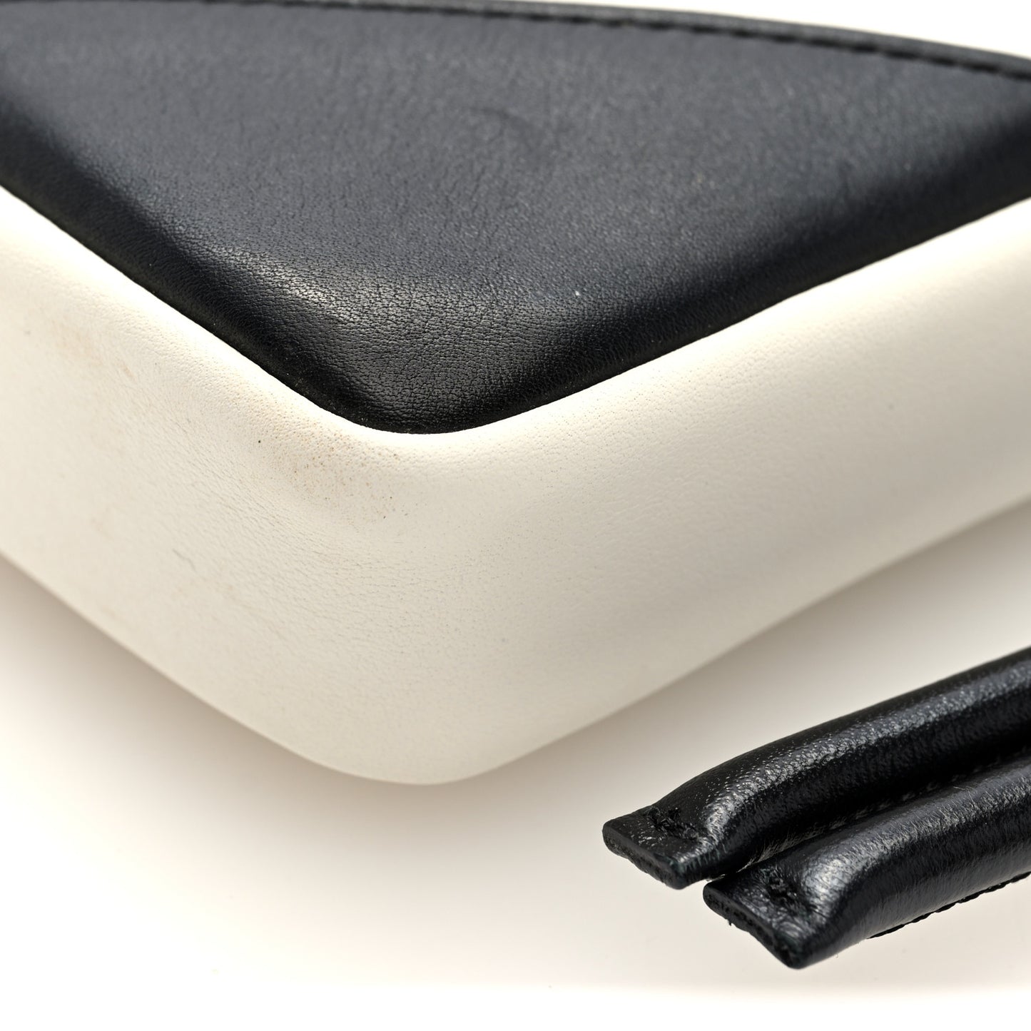 Calfskin Quilted Cambon Small Messenger White Black