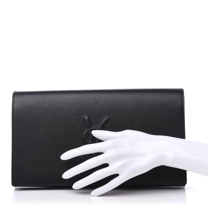 Saint Laurent Calfskin Monogram Large Belle De Jour Clutch Black 2 of 9