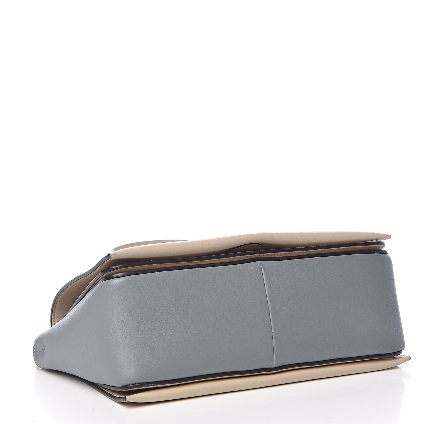 Shiny Smooth Calfskin Medium Frame Shoulder Bag Grege Storm