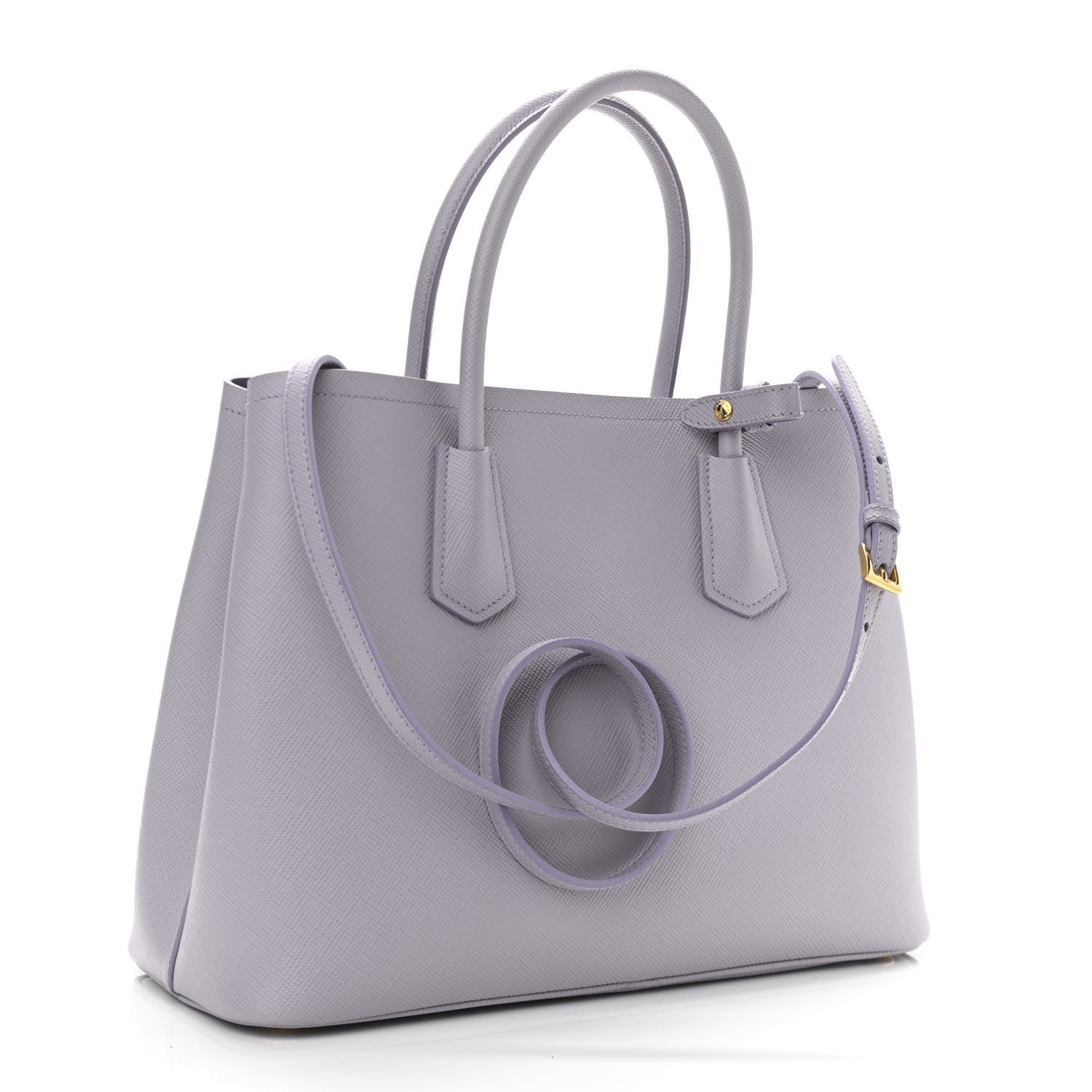 Prada Saffiano Cuir Small Double Bag Glicine 3 of 9
