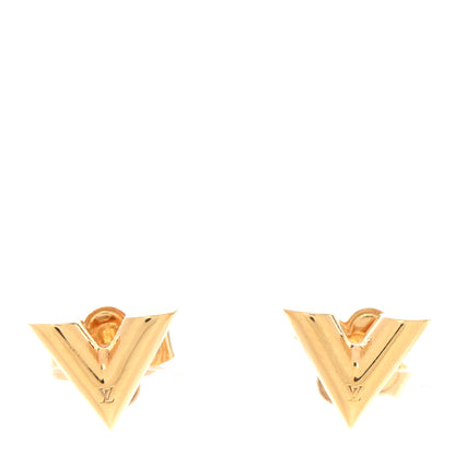 Louis Vuitton Brass Essential V Stud Earrings Gold 1 of 6