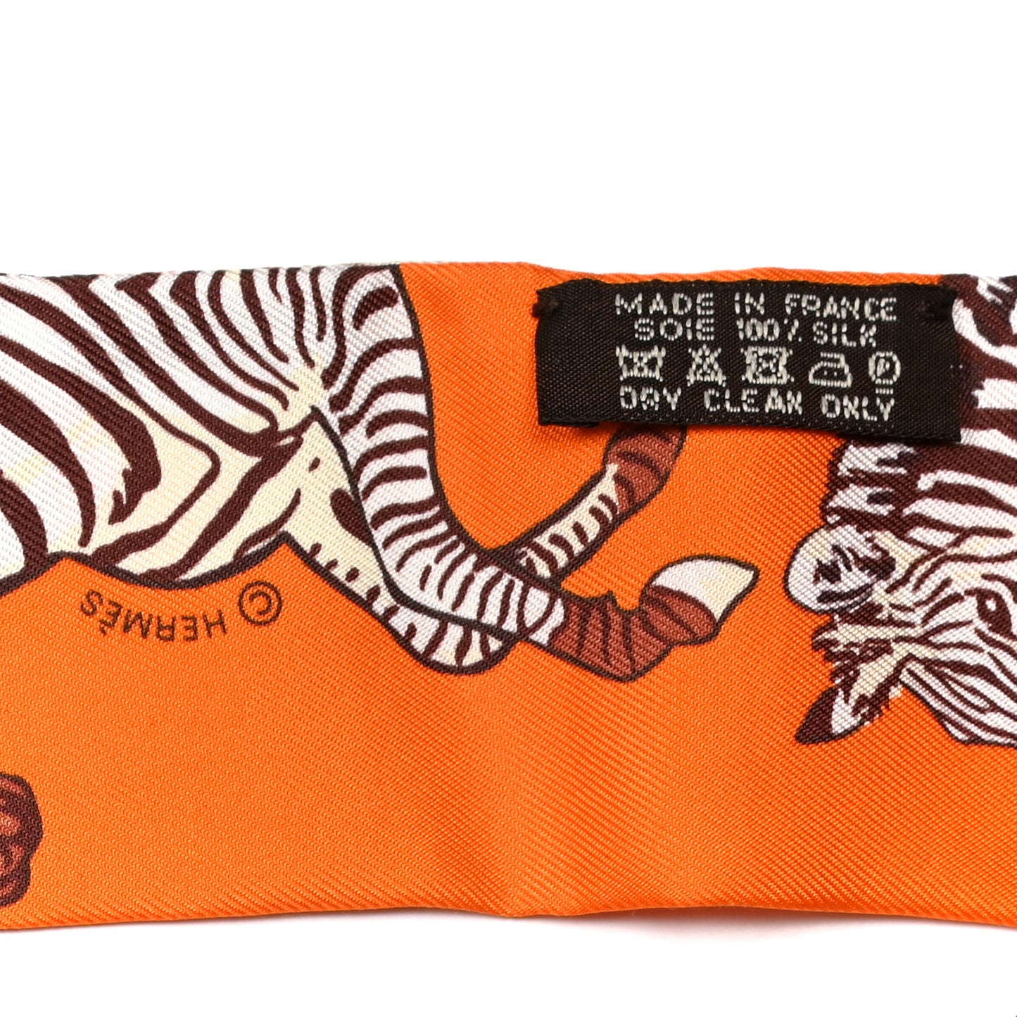 Silk Les Zebres Twilly Orange Beige Brun