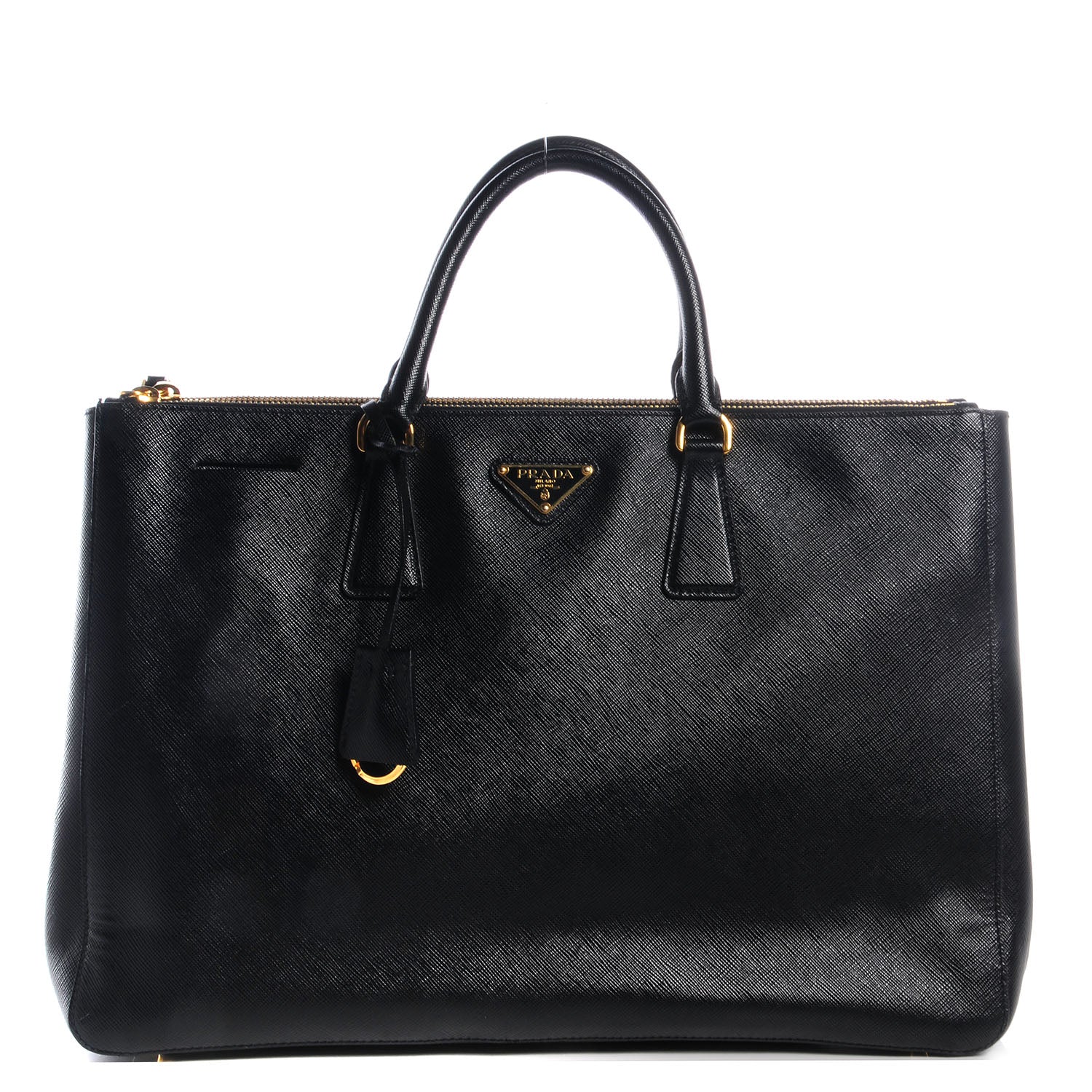 Prada Saffiano Lux Large Double Zip Tote Nero Black 1 of 9