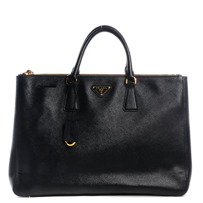 Prada Saffiano Lux Large Double Zip Tote Nero Black 1 of 9