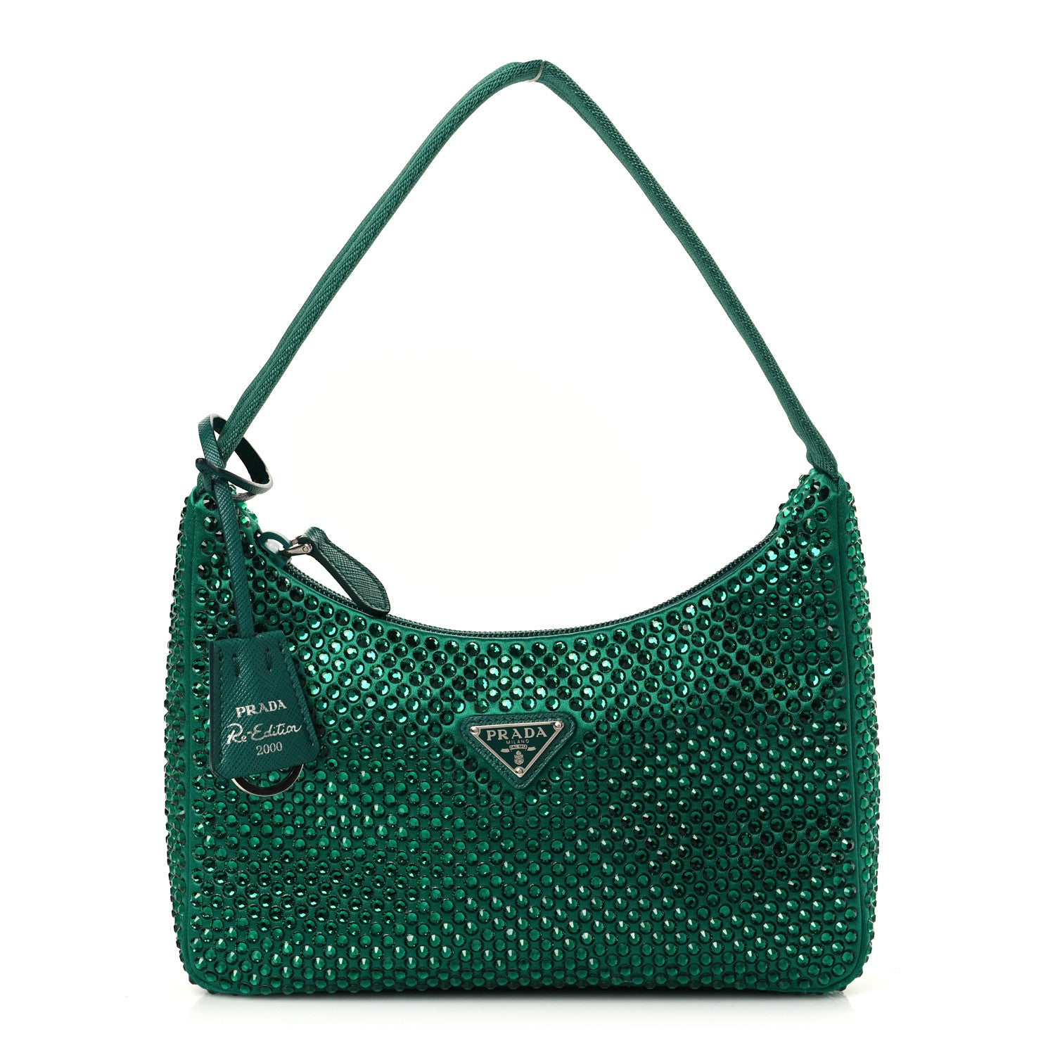 Prada Satin Crystal Mini Re-Edition 2000 Bag Mango 1 of 9