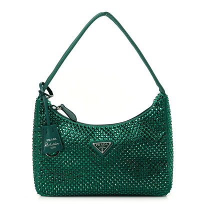 Prada Satin Crystal Mini Re-Edition 2000 Bag Mango 1 of 9