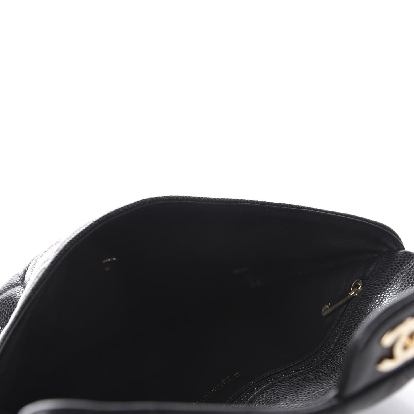 Caviar Quilted Flap Clutch Black