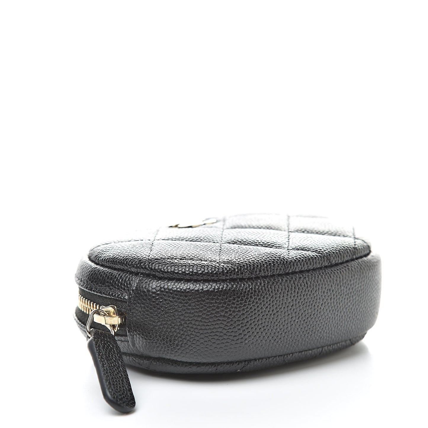 Caviar Quilted Zip Around Classic Coin Purse Black