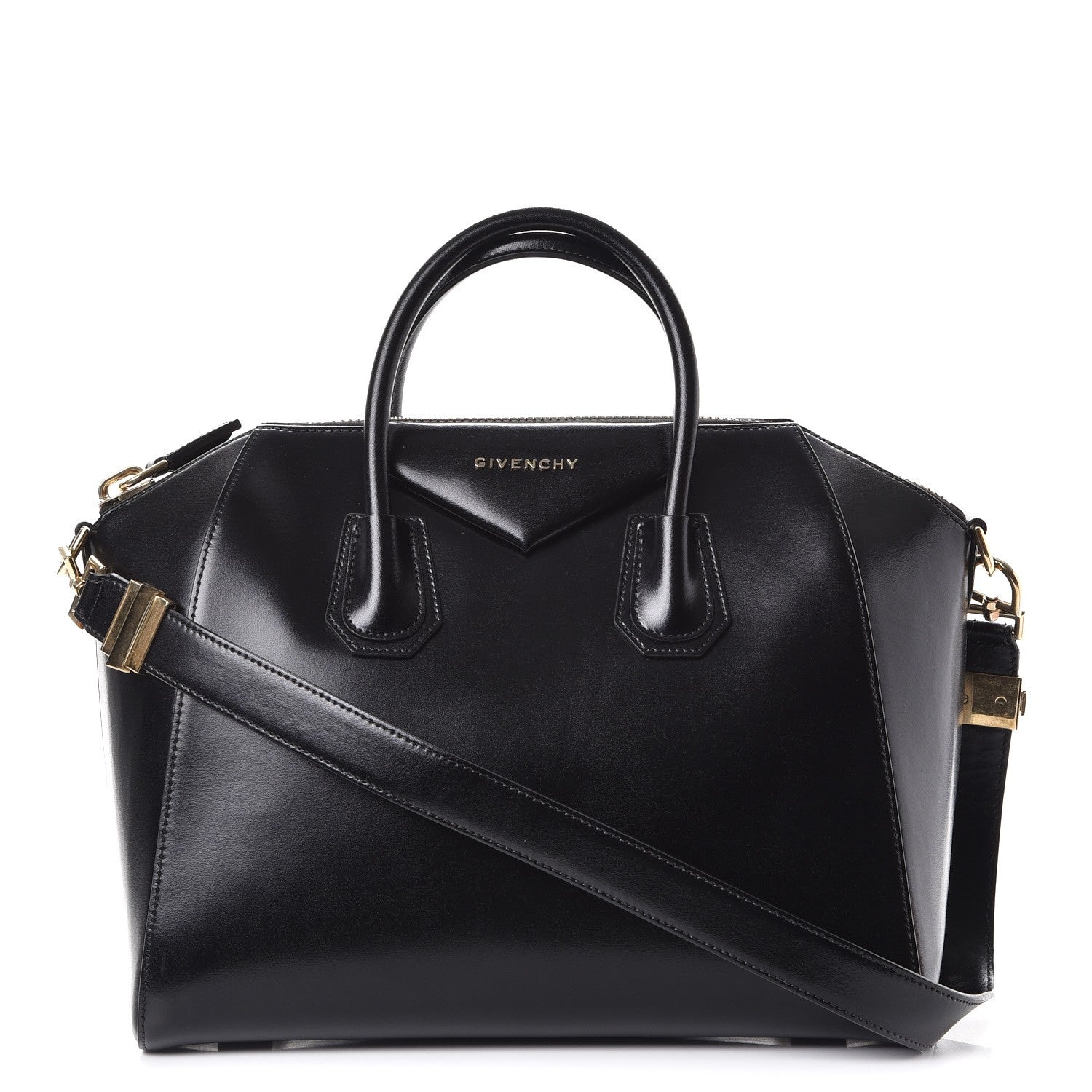 Givenchy Shiny Lord Calfskin Medium Antigona Black 1 of 9