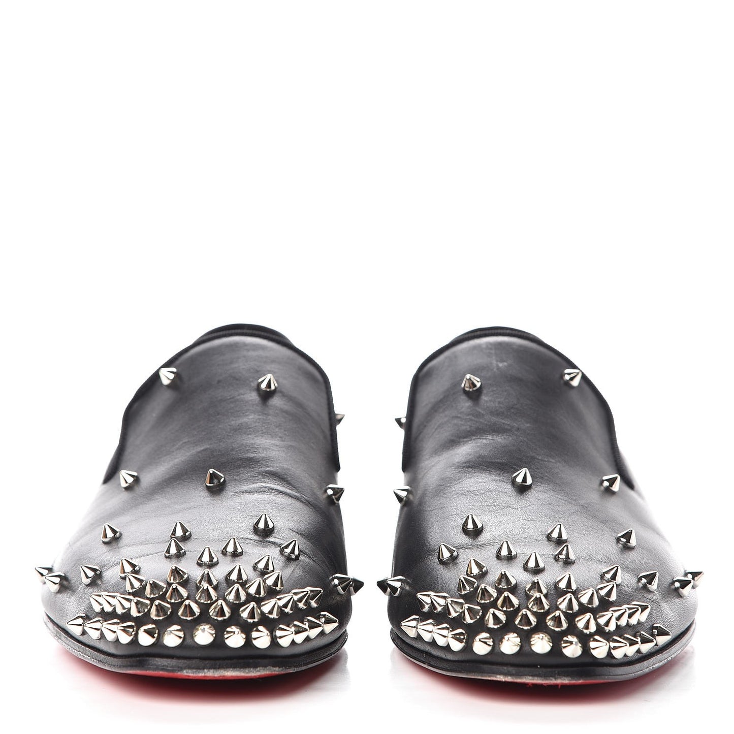 Calfskin Spikes Degra Flat Loafers 42 Black