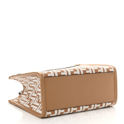 Fendi Raffia Chenille Vitello King Plexiglass Small Fendi Sunshine Shopper Tote Natural White 4 of 10