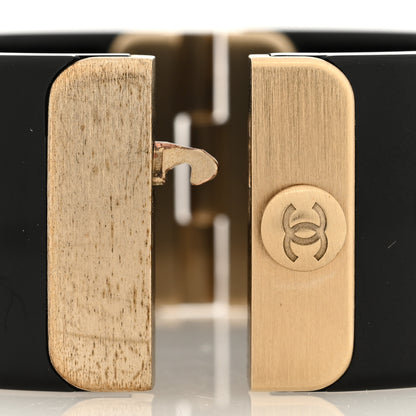 Chanel Resin Crystal Baguette CC Cuff Black 4 of 6