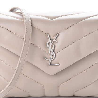 Saint Laurent Calfskin Y Quilted Monogram Toy Loulou Satchel Light Natural 9 of 12