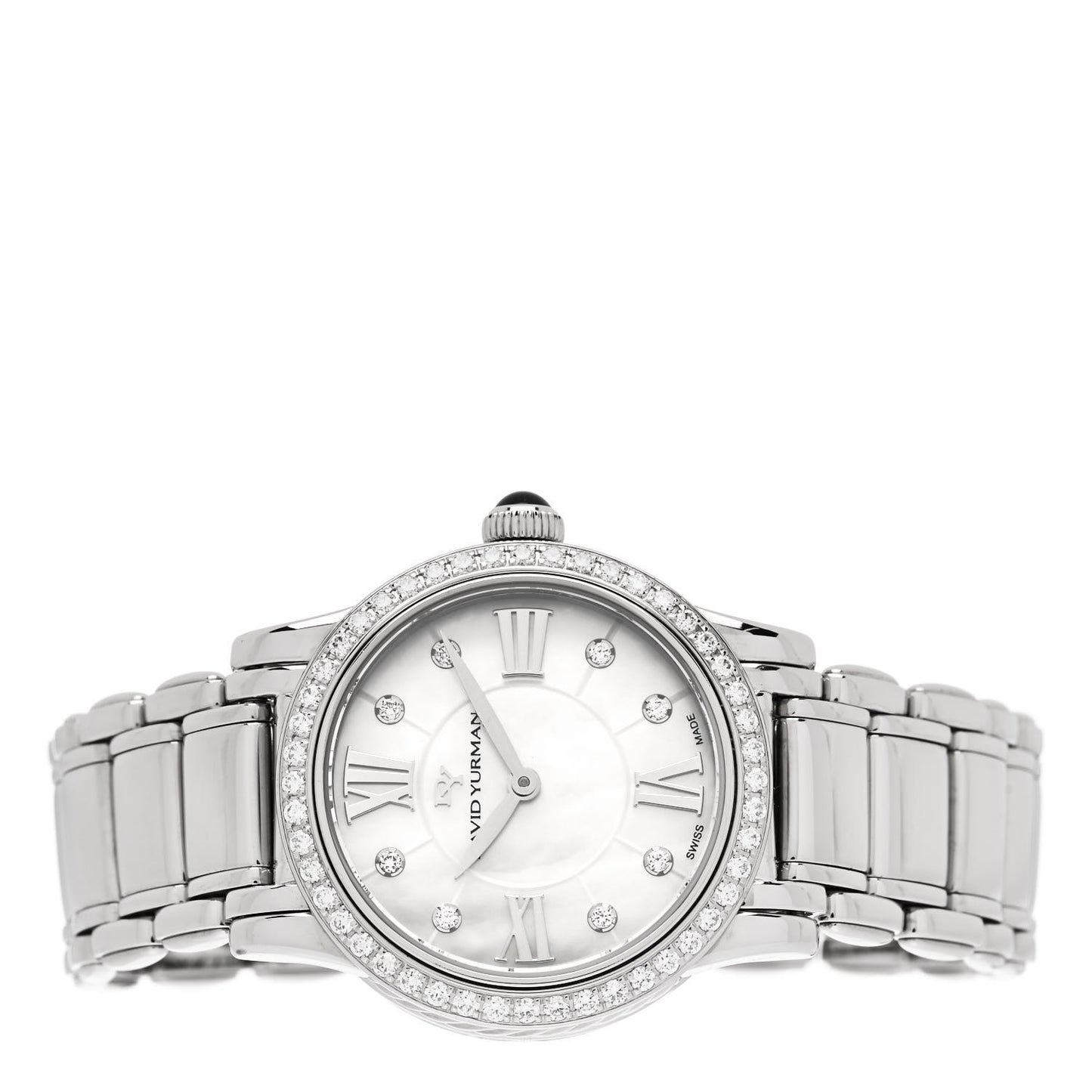Stainless Steel Diamond Bezel Mother of Pearl 29mm Classic Quartz Watch