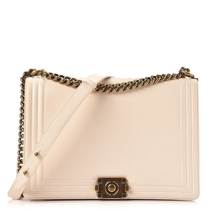 Chanel Glazed Calfskin Large Boy Flap Beige Clair 1 of 17