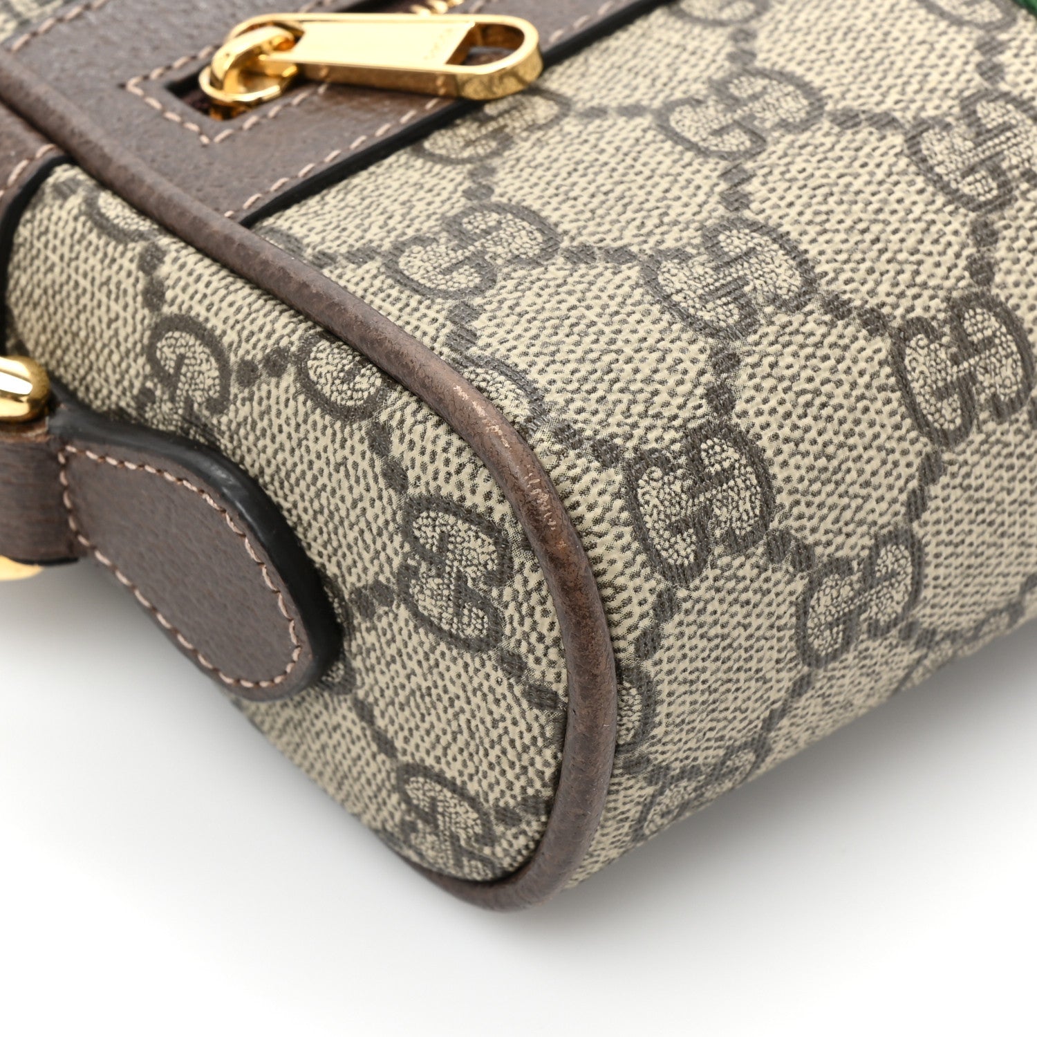 Gucci GG Supreme Monogram Web Mini Ophidia Shoulder Bag Brown 11 of 15