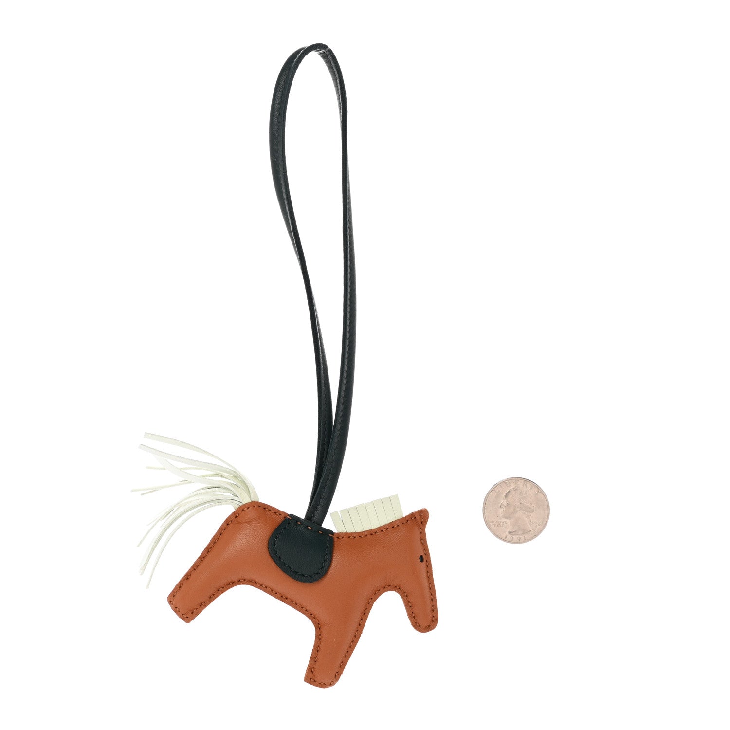 Hermes Milo Lambskin Grigri Rodeo Horse Bag Charm PM Gold Vert Cypress Vert Fizz 2 of 5
